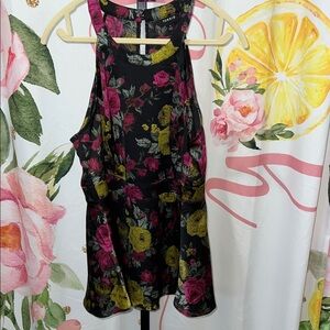 Torrid Black Floral Sleeveless Top